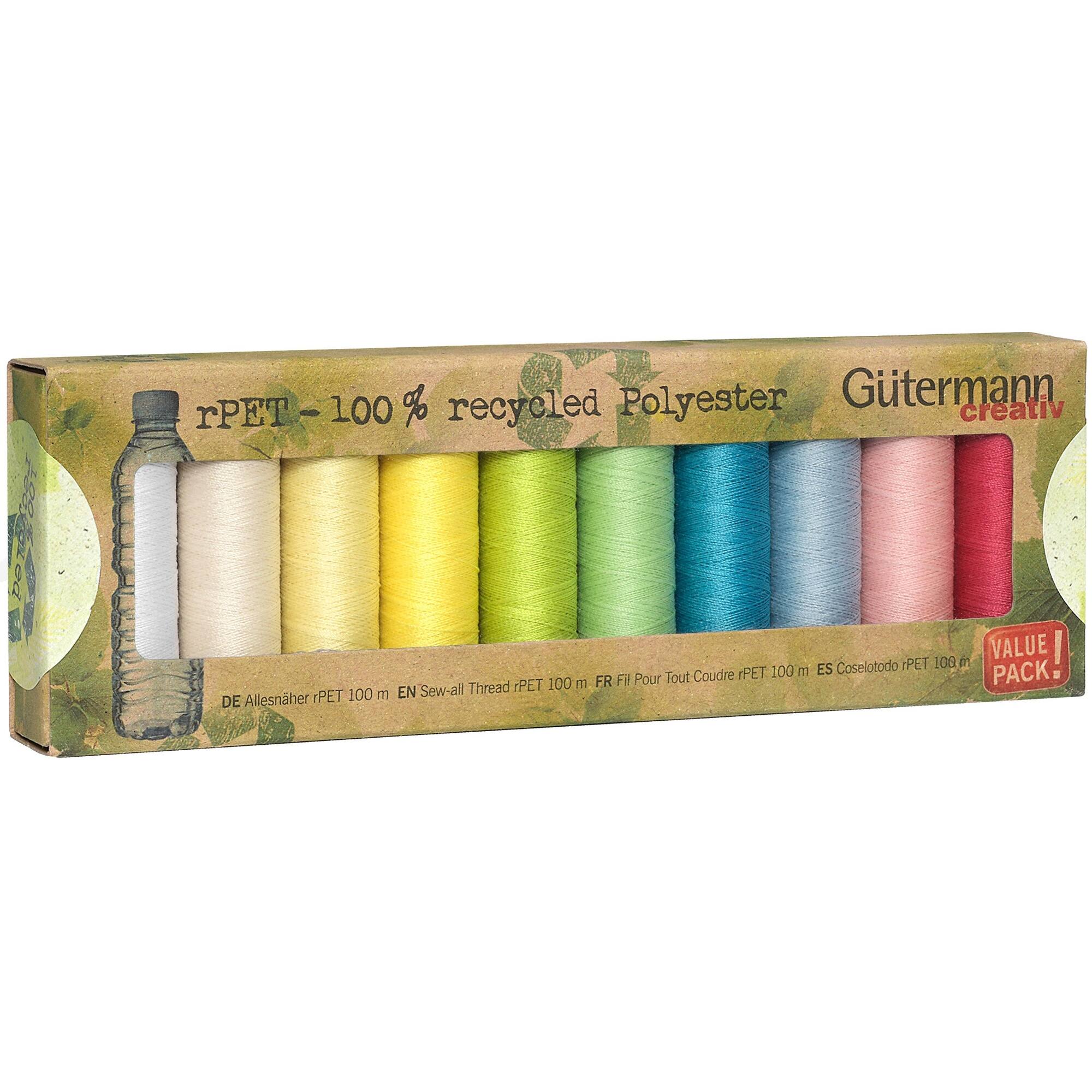 Gütermann Pastel rPET Polyester Sew-All Thread Set, 10ct.